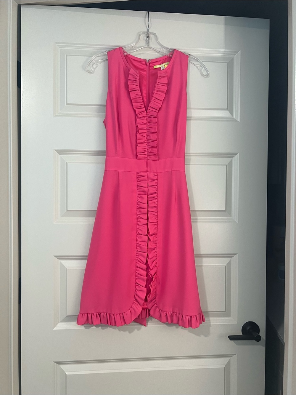 Gianni Bini Sleeveless Pink Ruffle-Trim Dress